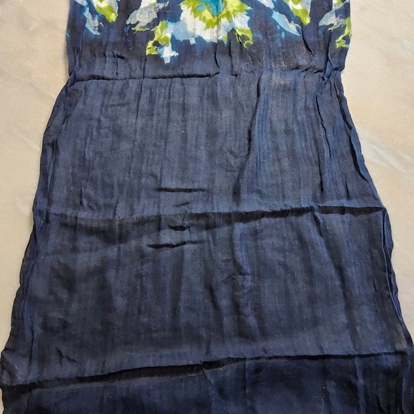 Abercrombie & Fitch Floral Print Scarf Lightweight Blue Green Women - Picture 5 of 10
